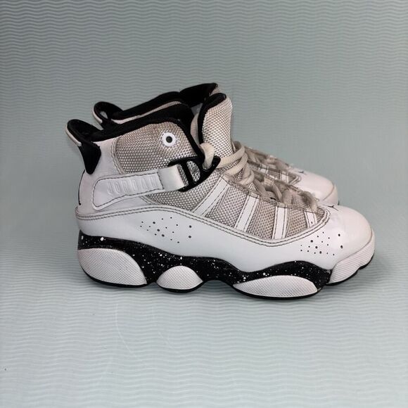 Nike Air Jordan 6 Rings Sneakers Size 12C Youth 323432-111 Reverse Oreo - Picture 1 of 9
